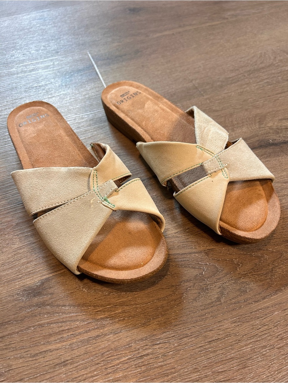 Earth Origins Lexi Slide Sandals Womens US 8.5 Seafoam Green Comfort
